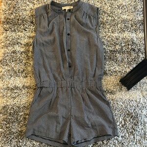 Sleeveless Black and White Checkered Jumpsuit | Michael Kors